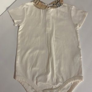 Burberry Baby Onesie Plaid Collar Unisex